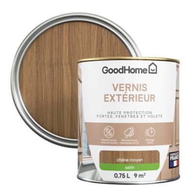 Vernis extérieur bois satin chêne moyen GoodHome 0,75L