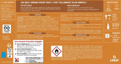 Vernis extérieur multi-matériaux V33 incolore mat 0.25L