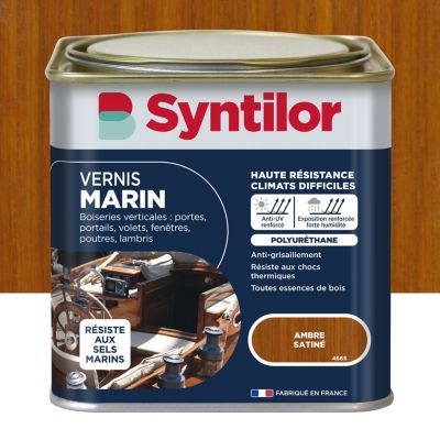 Vernis marin bois ambre satiné 0,5L Syntilor