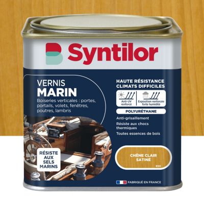 Vernis marin bois chêne clair satiné 0,5L Syntilor