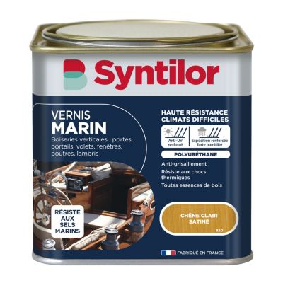 Vernis marin bois chêne clair satiné 0,5L Syntilor