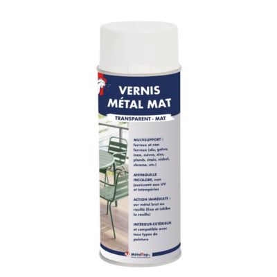 Vernis Metal Mat - Bombe 400 ml - Métaltop