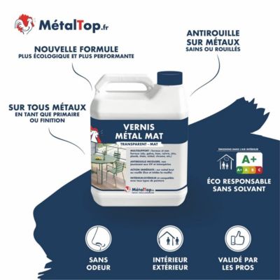 Vernis Metal Mat - Bombe 400 ml - Métaltop