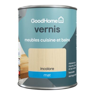 Vernis meubles cuisine et bains GoodHome incolore mat 250 ml
