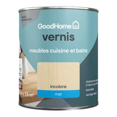 Vernis meubles cuisine et bains GoodHome incolore mat 750 ml
