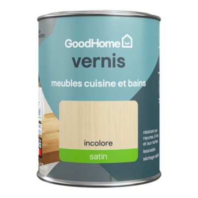 Vernis meubles cuisine et bains GoodHome incolore satin 250 ml