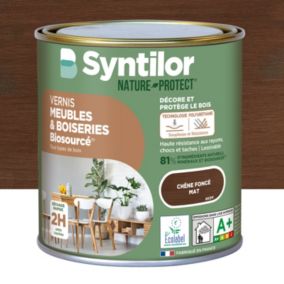 Vernis meubles et boiseries Biosourcé Nature Protect Syntilor chêne foncé mat 0,5L