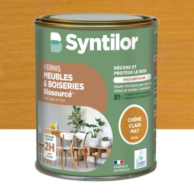 Vernis meubles et boiseries Biosourcé Syntilor effet chêne clair mat 0,25L