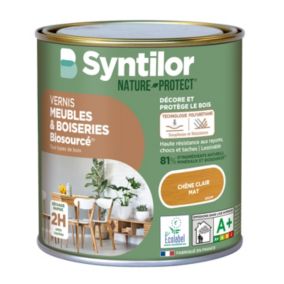 Vernis meubles et boiseries Biosourcé Syntilor effet chêne clair mat 0,5L