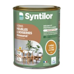 Vernis meubles et boiseries Biosourcé Syntilor effet chêne clair satiné 0,25L