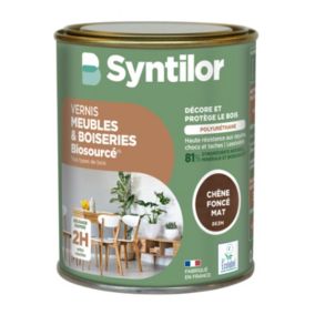 Vernis meubles et boiseries Biosourcé Syntilor effet chêne foncé mat 0,25L