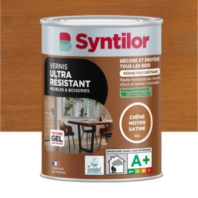Vernis meubles et boiseries Biosourcé Syntilor effet chêne moyen satiné 0,25L