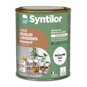 Vernis meubles et boiseries Biosourcé Syntilor incolore mat 0,25L