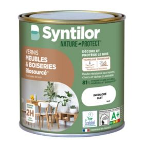 Vernis meubles et boiseries Biosourcé Syntilor incolore mat 0,5L
