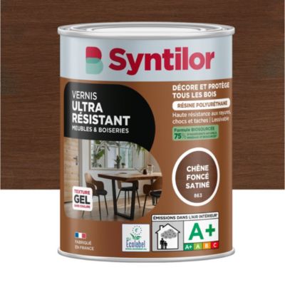 Vernis meubles et boiseries Biosourcé Syntiloreffet chêne foncé satiné 0,25L