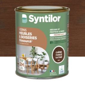 Vernis meubles et boiseries Biosourcé Syntiloreffet chêne foncé satiné 0,25L