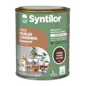 Vernis meubles et boiseries Biosourcé Syntiloreffet chêne foncé satiné 0,25L