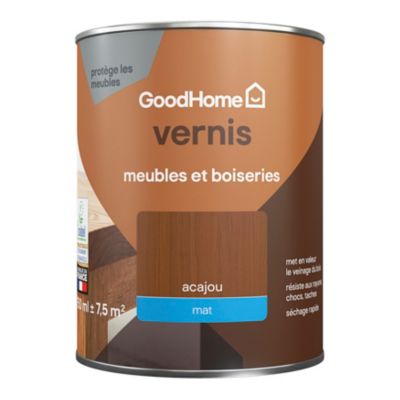 Vernis meubles et boiseries GoodHome mat acajou 750 ml