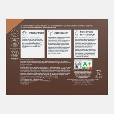 Vernis meubles et boiseries GoodHome mat acajou 750 ml
