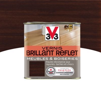 Vernis meubles et boiseries V33 Brillant reflet wengé brillant 0,5L