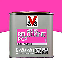 Vernis meubles et boiseries V33 Relooking Pop rose fluo satin 0,5L