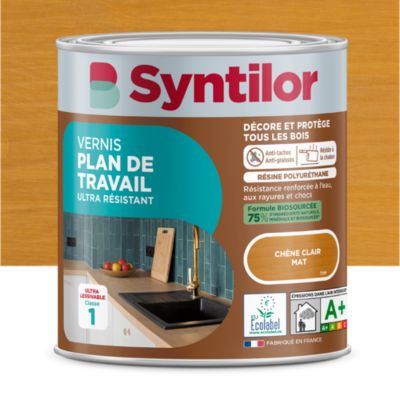 Vernis plan de travail Biosourcé Syntilor effet chêne clair mat 0,5L