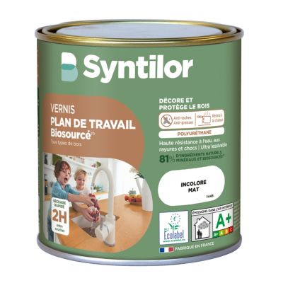 Vernis plan de travail Biosourcé Syntilor incolore mat 0,5L