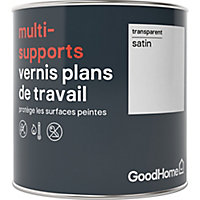 Vernis plans de travail multi-supports GoodHome transparent satin 0,75L