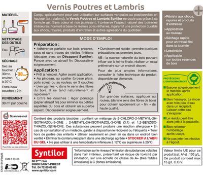 vernis poutre et lambris syntilor incolore naturel 2 5l castorama
