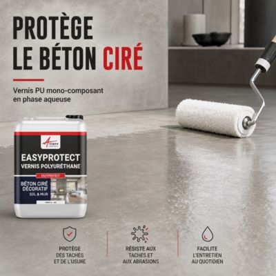 VERNIS PU BETON CIRE SOLS - EASYPROTECT  - 25 m² - ARCANE INDUSTRIES