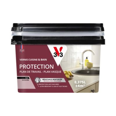 Vernis rénovation cuisine et bain V33 incolore mat 0,375L