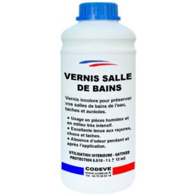 Vernis Salle De Bains -  1 L   - Codeve Bois - Pour La Protection De Votre Meuble De Salle De Bain Ou De Lavabo.