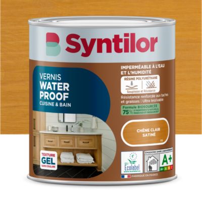 Vernis spécial cuisine et salle de bains chêne clair satin 0,5L Syntilor