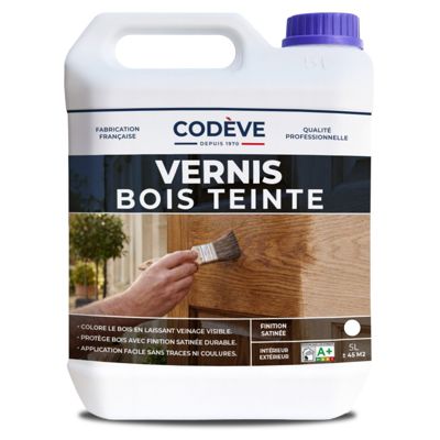 Vernis Teinte Bois - 5 L   - Codeve Bois - Chêne foncé