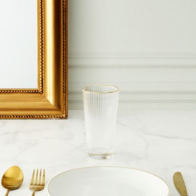 Verre - HOME DECO FACTORY - Strié Liseré Gold - Design - Or