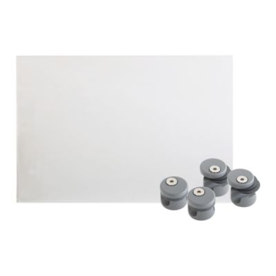 Verre synthétique avec supports de fixation Gris RAL 9006 pour garde-corps Kordo