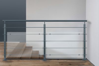 Verre synthétique avec supports de fixation gris RAL7016 pour garde ...