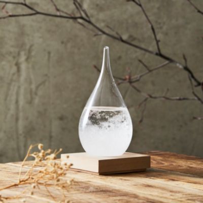 Verre Tempête - HOME DECO FACTORY - Baromètre - Déco - Blanc et Marron
