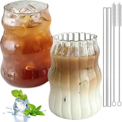 Verres Côtelés en Verre Borosilicate Design Rétro