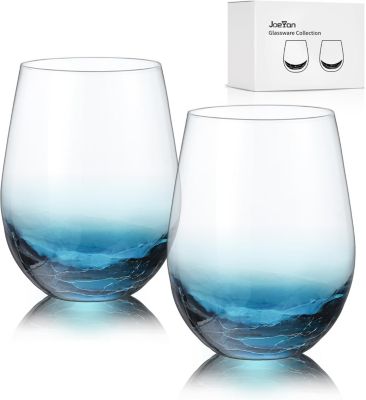 Verres à Vin Bleus Craquelés 560 ml