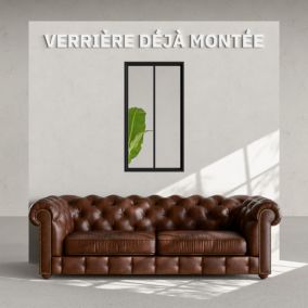Verrière 2 Carreaux - Prête à poser - Noir Mat