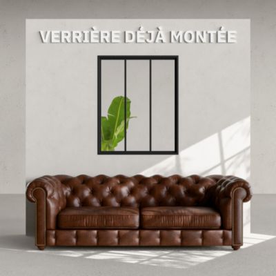 Verrière 3 Carreaux - Déjà Montée - Noir Mat