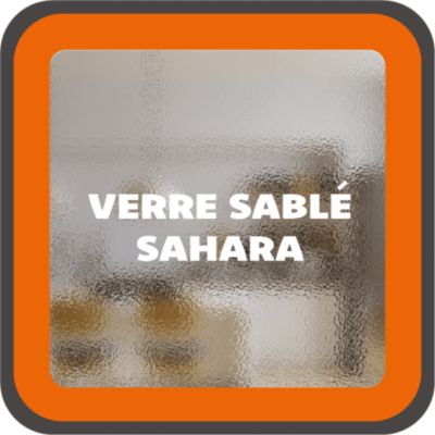Verrière 6 verres Curly - L x H : 201 x 125 cm - Laqué blanc 9003 granité - verre Sahara inclus