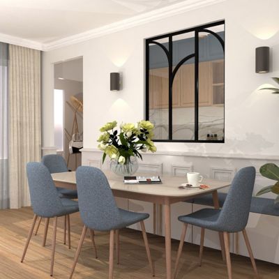 Verrière aluminium 3 vitrages clair, 3 arches décorative - Noir
