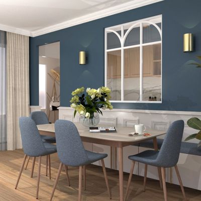 Verrière aluminium 3 vitrages clair, 3 arches et 3 traverses horizontales décorative - Blanc
