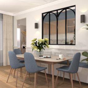 Verrière aluminium 4 vitrages clair, 4 arches décorative - Noir