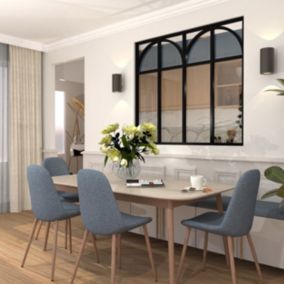 Verrière aluminium 4 vitrages clair, 4 arches et 4 traverses horizontales décorative - Noir