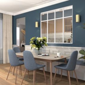 Verrière aluminium 4 vitrages clair, 4 traverses horizontales décorative - Blanc