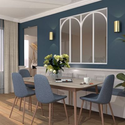 Verrière aluminium 4 vitrages dépoli, 4 arches décorative - Blanc