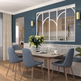Verrière aluminium 5 vitrages clair, 5 arches décorative - Blanc